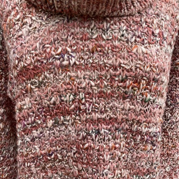 Elsamanda Anthropologie Italian Wool Cowl Neck Sweater Chunky Boho Oversized-M - Picture 3 of 12